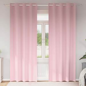 Závěsy na zatemnění s kroužky 2 pcs Bledě růžová 260 x 140 cm - obrázek 1