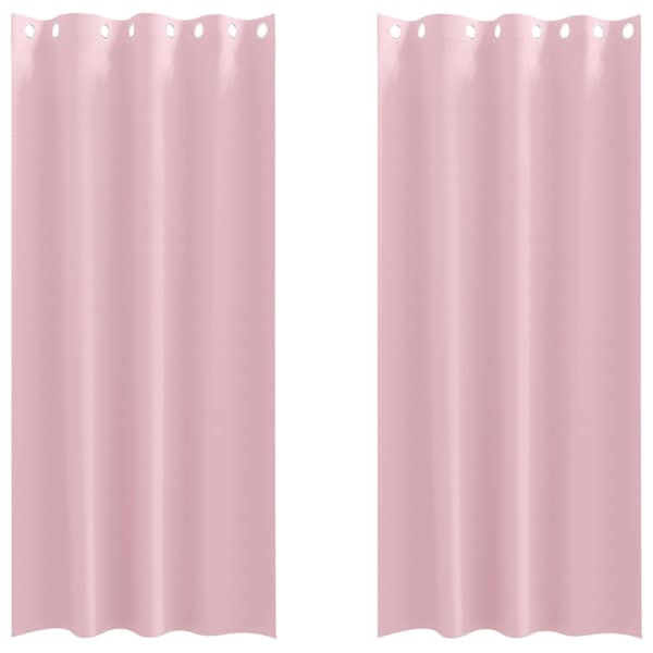 vidaXL Kardinad r&otilde;ngastega 2 tk Beebiroosa 260 x 140 cm Pol&uuml;ester