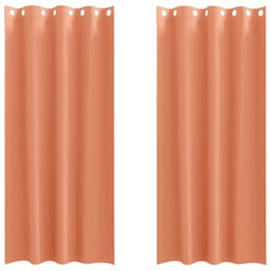 Závěsy na zatemnění s kroužky 2 pcs Cihlová 260 x 140 cm - obrázek 2