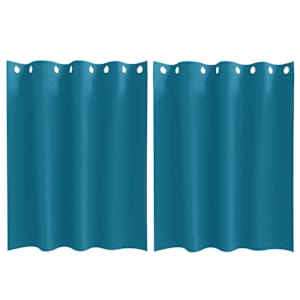 Závěsy na zatemnění s kroužky 2 pcs Tyrkysová 140 x 140 cm - obrázek 2