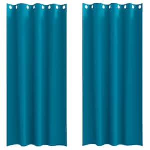 vidaXL Kardinad r&otilde;ngastega 2 tk T&uuml;rkiis 245 x 140 cm Pol&uuml;ester