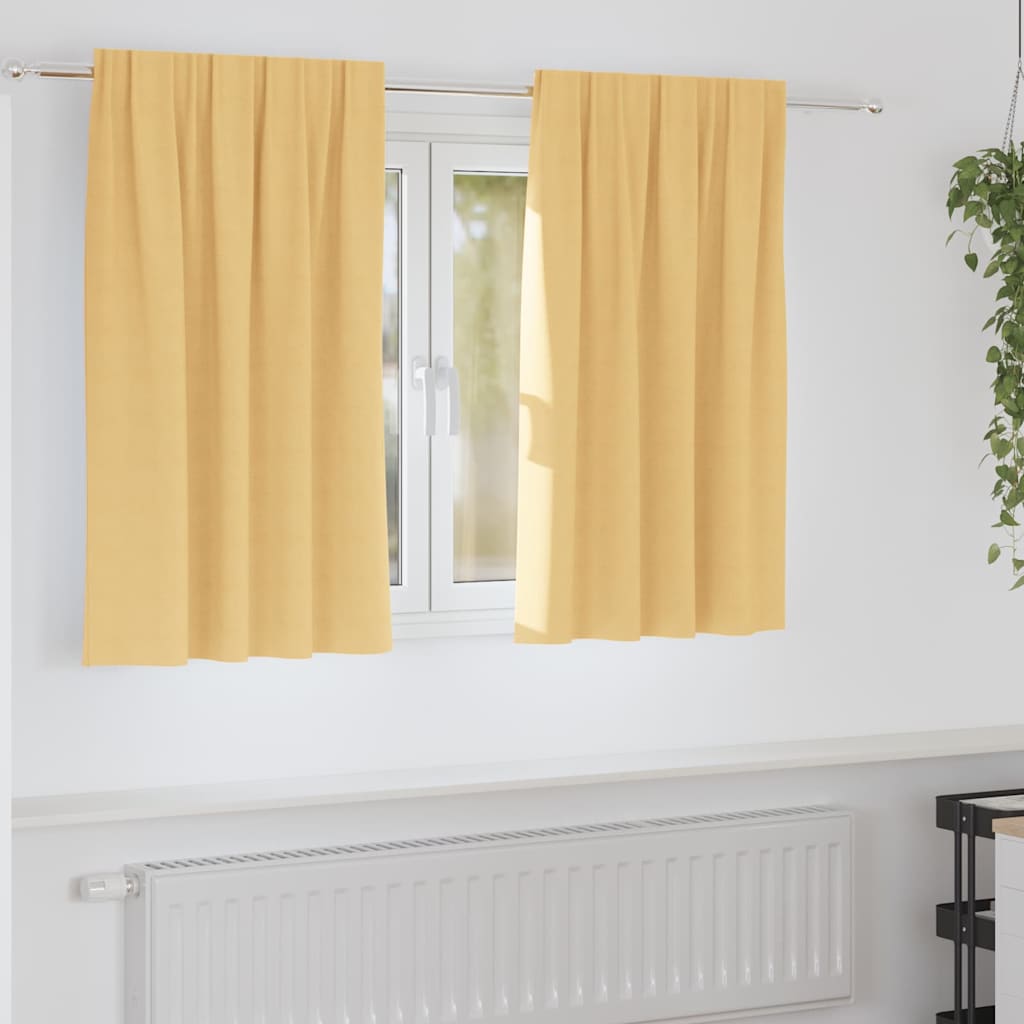 Gardiner med gardiner 2 pcs Beige 140 x 140 cm Polyester