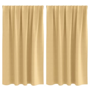 vidaXL Kardinad r&otilde;ngastega 2 tk Beež 140 x 140 cm Pol&uuml;ester