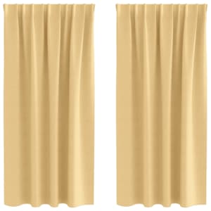 Závěsy na zatemnění s kroužky 2 pcs Béžová 175 x 140 cm - obrázek 2