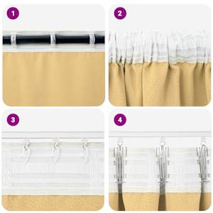 Závěsy na zatemnění s kroužky 2 pcs Béžová 225 x 140 cm - obrázek 7