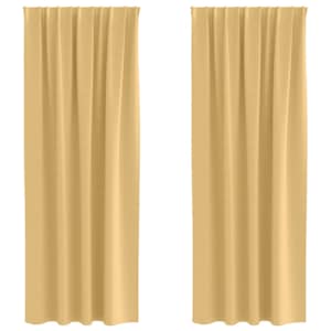 Závěsy na zatemnění s kroužky 2 pcs Béžová 225 x 140 cm - obrázek 2