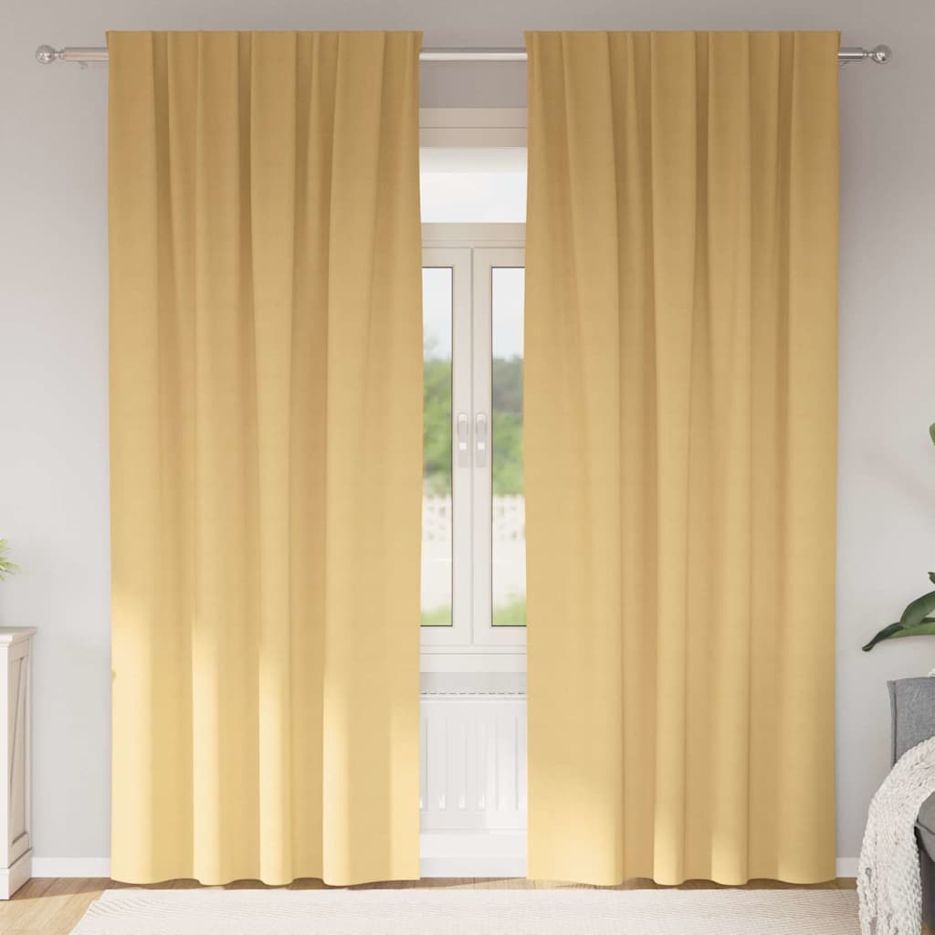 Gardiner med gardiner 2 pcs Beige 245 x 140 cm Polyester