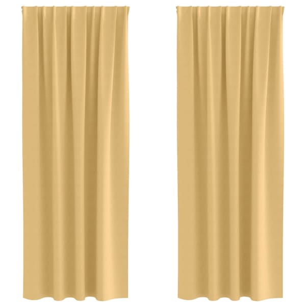 vidaXL Kardinad r&otilde;ngastega 2 tk Beež 245 x 140 cm Pol&uuml;ester