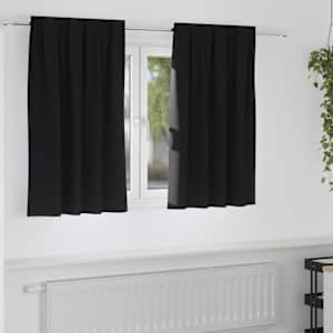 Závěsy na zatemnění s kroužky 2 pcs Černá 140 x 140 cm - obrázek 1