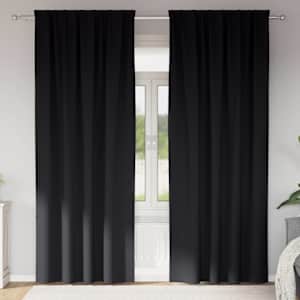 Závěsy na zatemnění s kroužky 2 pcs Černá 225 x 140 cm - obrázek 1
