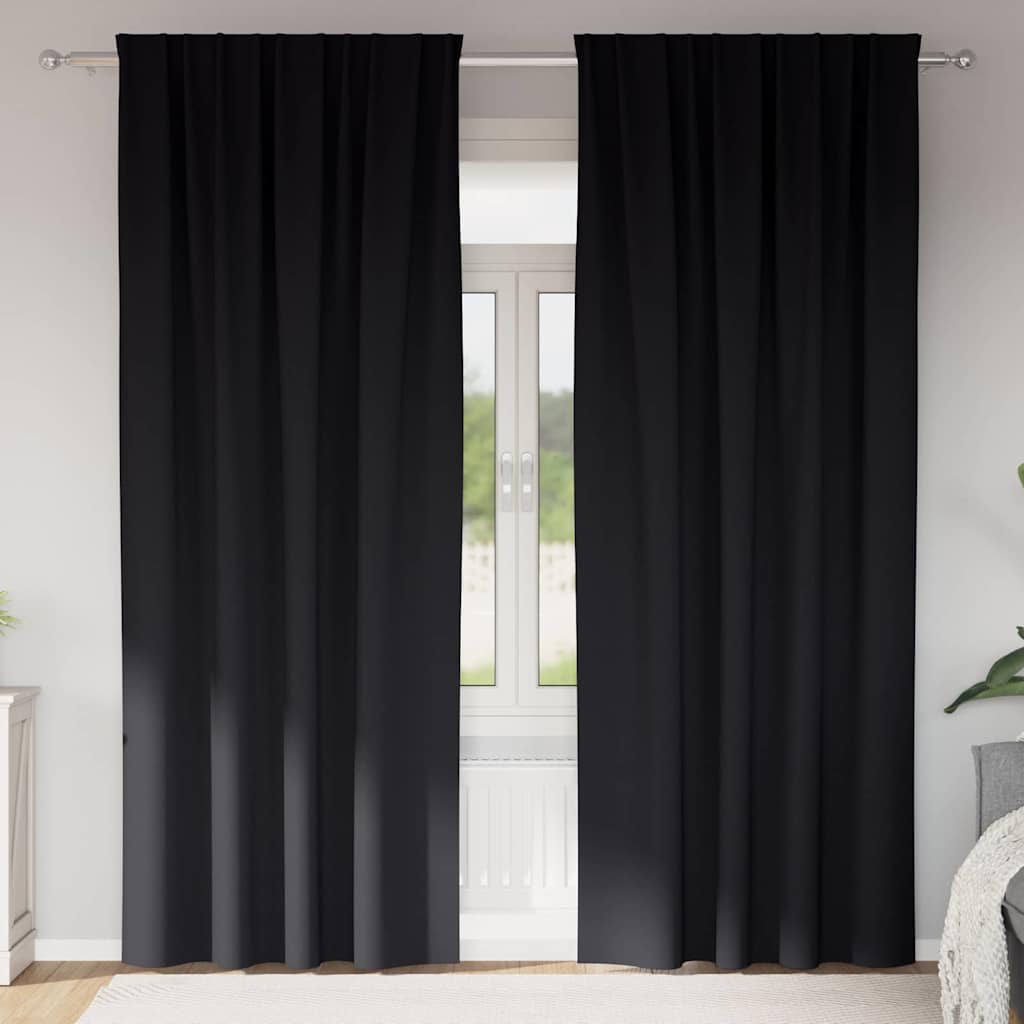 Kardinaid kardinatega 2 pcs Must 245 x 140 cm Polüester