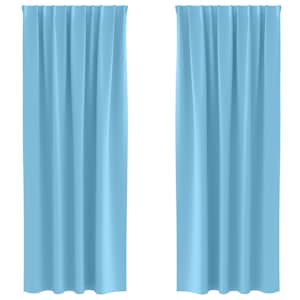 vidaXL Kardinad r&otilde;ngastega 2 tk Helesinine 225 x 140 cm Pol&uuml;ester