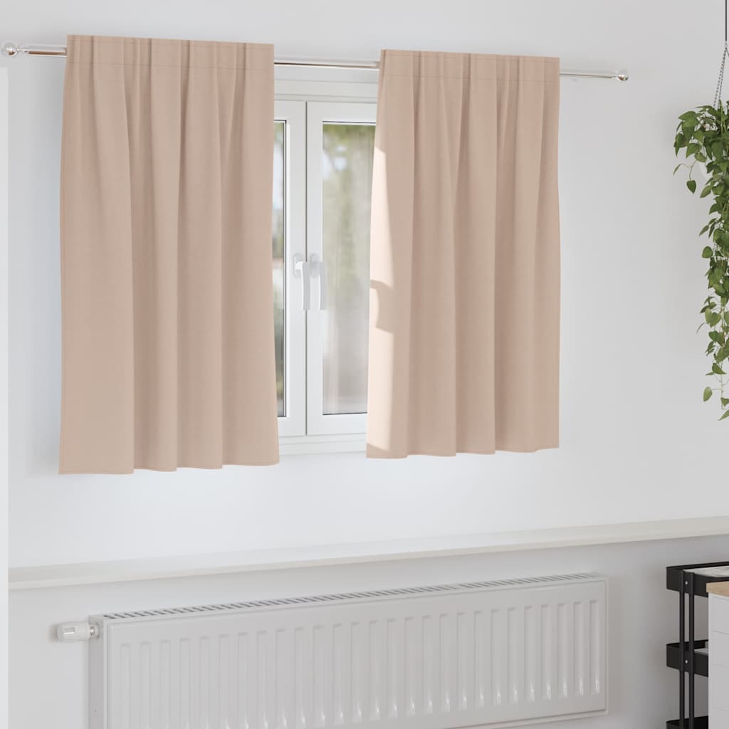 Gardiner med gardiner 2 pcs Gråbrun 140 x 140 cm Polyester