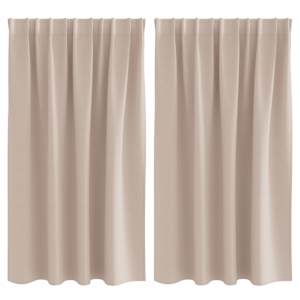 vidaXL Kardinad r&otilde;ngastega 2 tk Pruunikashall 140 x 140 cm Pol&uuml;ester