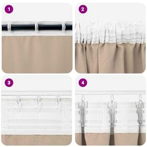 Závěsy na zatemnění s kroužky 2 pcs Taupe 225 x 140 cm - obrázek 7
