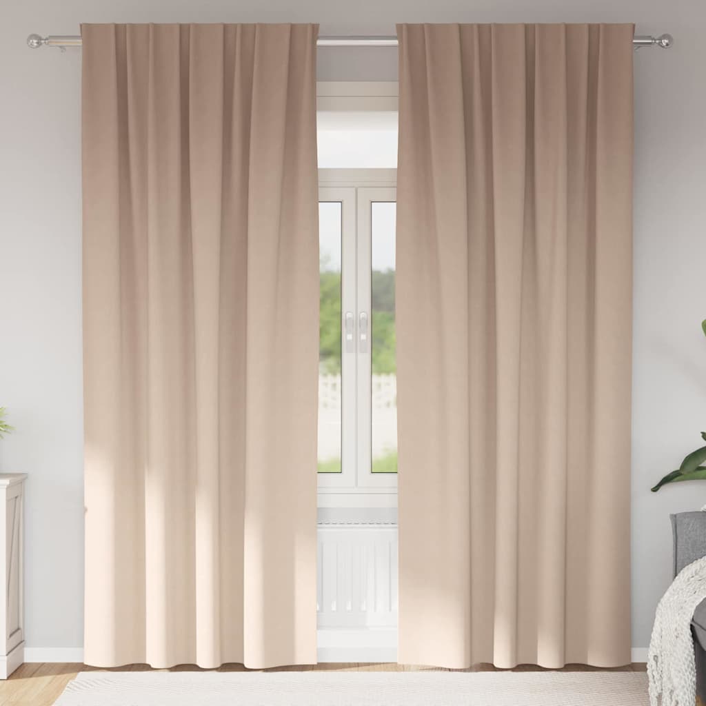 Gardiner med gardiner 2 pcs Gråbrun 225 x 140 cm Polyester