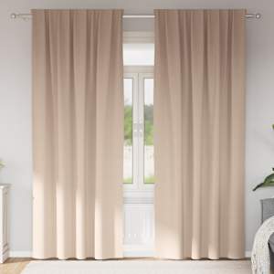 Závěsy na zatemnění s kroužky 2 pcs Taupe 225 x 140 cm - obrázek 1
