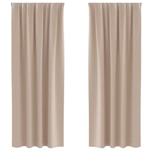 Závěsy na zatemnění s kroužky 2 pcs Taupe 260 x 140 cm - obrázek 2