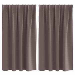 Závěsy na zatemnění s kroužky 2 pcs Tmavě hnědá 140 x 140 cm - obrázek 2