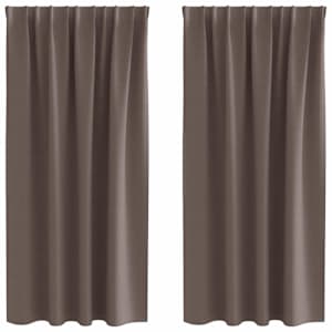 vidaXL Kardinad r&otilde;ngastega 2 tk Tume pruun 175 x 140 cm Pol&uuml;ester