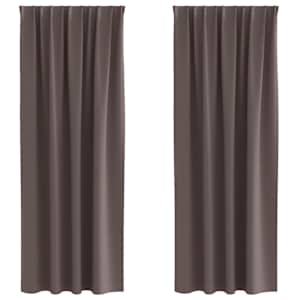 Závěsy na zatemnění s kroužky 2 pcs Tmavě hnědá 260 x 140 cm - obrázek 2