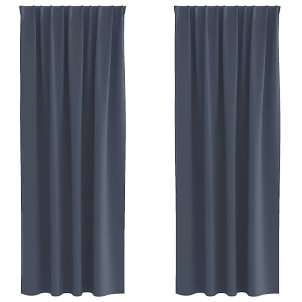 vidaXL Kardinad r&otilde;ngastega 2 tk Antratsiit 245 x 140 cm Pol&uuml;ester