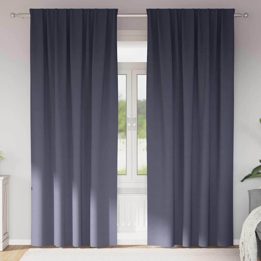 Okenice so záclonami 2 pcs Antracitová 260 x 140 cm Polyester 4107452