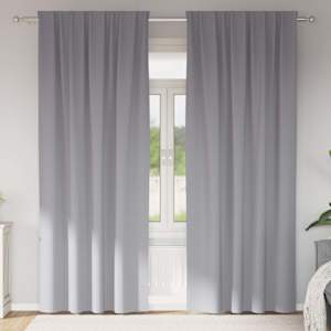 Závěsy na zatemnění s kroužky 2 pcs Světle šedá 260 x 140 cm - obrázek 1