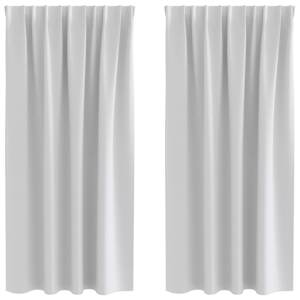 vidaXL Kardinad r&otilde;ngastega 2 tk Helehall 175 x 140 cm Pol&uuml;ester
