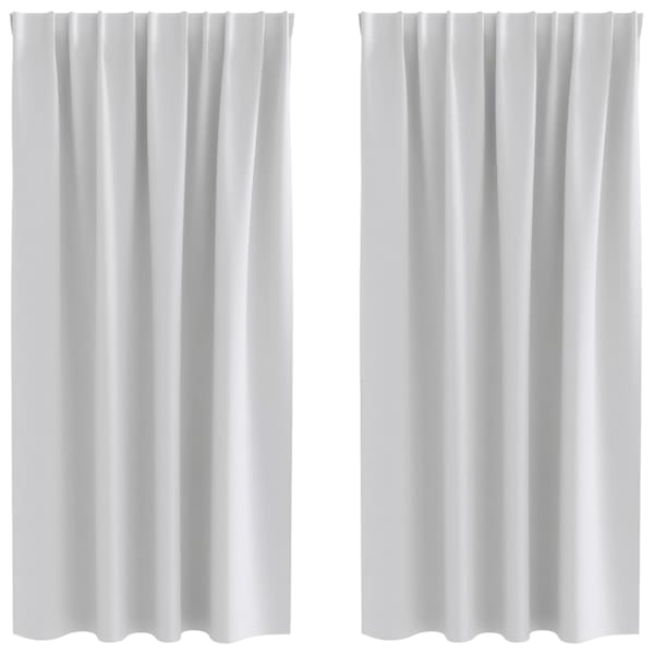 vidaXL Kardinad r&otilde;ngastega 2 tk Helehall 175 x 140 cm Pol&uuml;ester