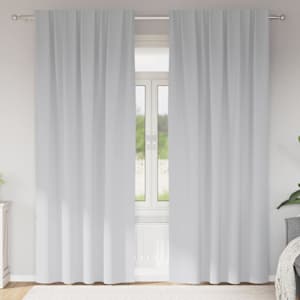 Závěsy na zatemnění s kroužky 2 pcs Světlá šedá 225 x 140 cm - obrázek 1