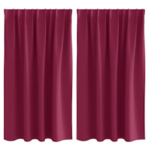 vidaXL Kardinad r&otilde;ngastega 2 tk Veinpunane 140 x 140 cm Pol&uuml;ester