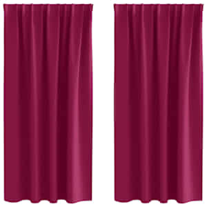Závěsy na zatemnění s kroužky 2 pcs Víno Červené 175 x 140 cm - obrázek 2