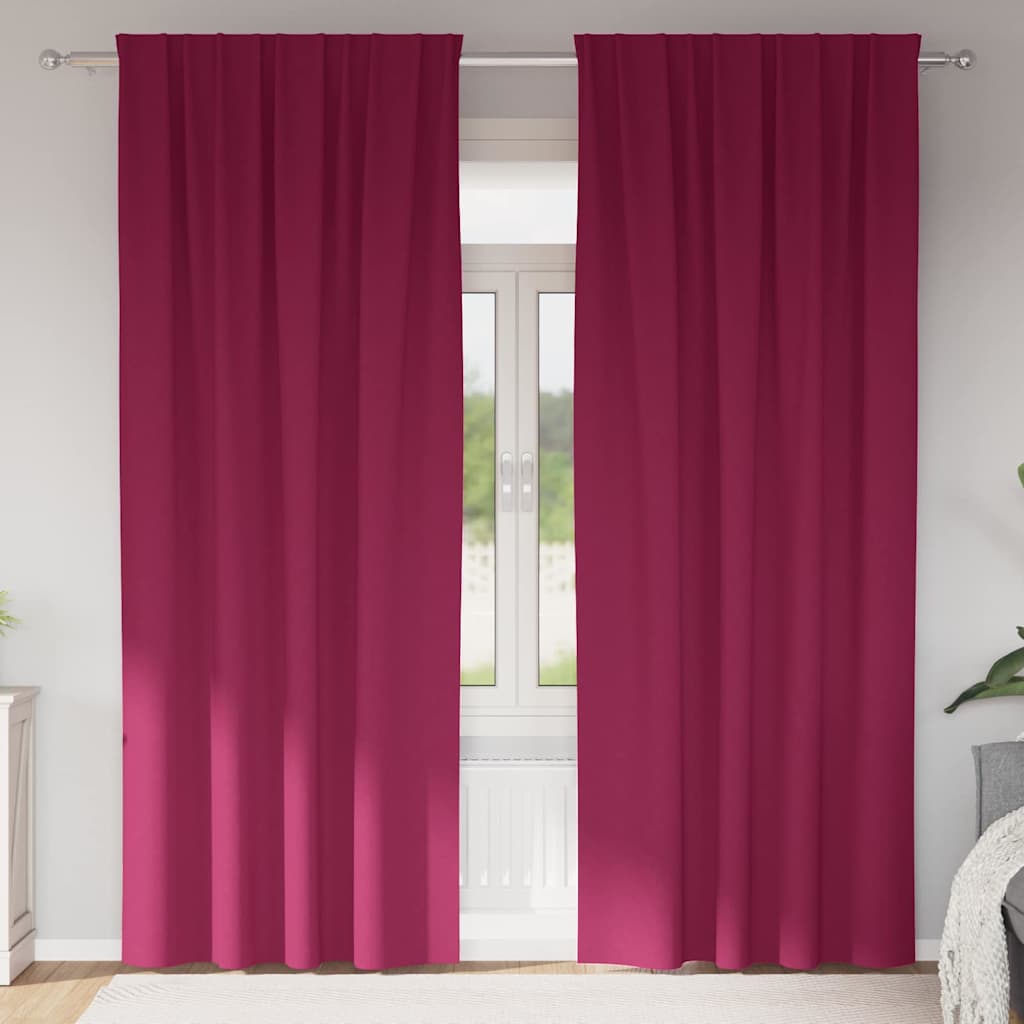Gardiner med gardiner 2 pcs Vinrød 245 x 140 cm Polyester