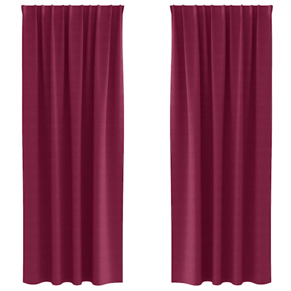 vidaXL Kardinad r&otilde;ngastega 2 tk Veinpunane 260 x 140 cm Pol&uuml;ester