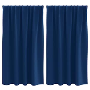 vidaXL Kardinad r&otilde;ngastega 2 tk Tumesinine 140 x 140 cm Pol&uuml;ester