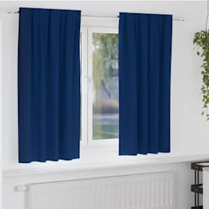 Závěsy na zatemnění s kroužky 2 pcs Tmavě modrá 175 x 140 cm - obrázek 1