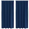 vidaXL Kardinad r&otilde;ngastega 2 tk Tumesinine 175 x 140 cm Pol&uuml;ester