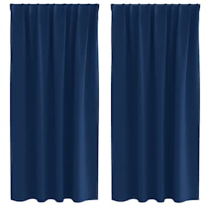 Závěsy na zatemnění s kroužky 2 pcs Tmavě modrá 175 x 140 cm - obrázek 2