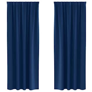 Závěsy na zatemnění s kroužky 2 pcs Tmavě modrá 245 x 140 cm - obrázek 2