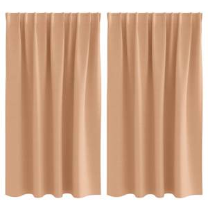 vidaXL Kardinad r&otilde;ngastega 2 tk Helepruun 140 x 140 cm Pol&uuml;ester
