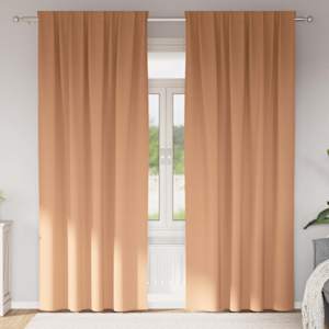 Závěsy na zatemnění s kroužky 2 pcs Světle hnědá 245 x 140 cm - obrázek 1