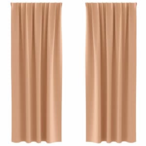 Závěsy na zatemnění s kroužky 2 pcs Světle hnědá 245 x 140 cm - obrázek 2