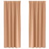 vidaXL Kardinad r&otilde;ngastega 2 tk Helepruun 260 x 140 cm Pol&uuml;ester