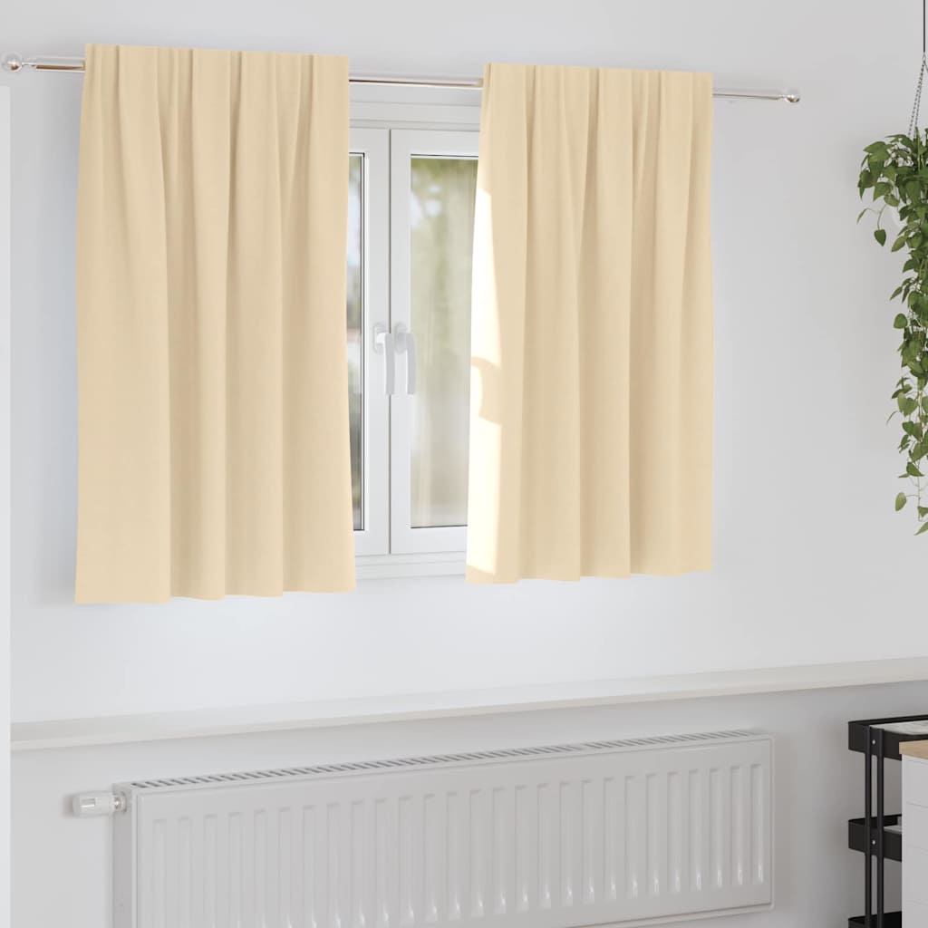 Gardiner med gardiner 2 pcs Creme 140 x 140 cm Polyester