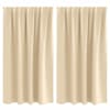 vidaXL Kardinad r&otilde;ngastega 2 tk Kreemjas 140 x 140 cm Pol&uuml;ester