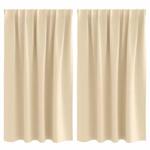 vidaXL Kardinad r&otilde;ngastega 2 tk Kreemjas 140 x 140 cm Pol&uuml;ester