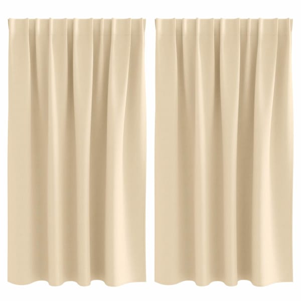 vidaXL Kardinad r&otilde;ngastega 2 tk Kreemjas 140 x 140 cm Pol&uuml;ester