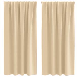 Závěsy na zatemnění s kroužky 2 pcs Krémová 175 x 140 cm - obrázek 2