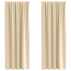 Závěsy na zatemnění s kroužky 2 pcs Krémová 225 x 140 cm - obrázek 2